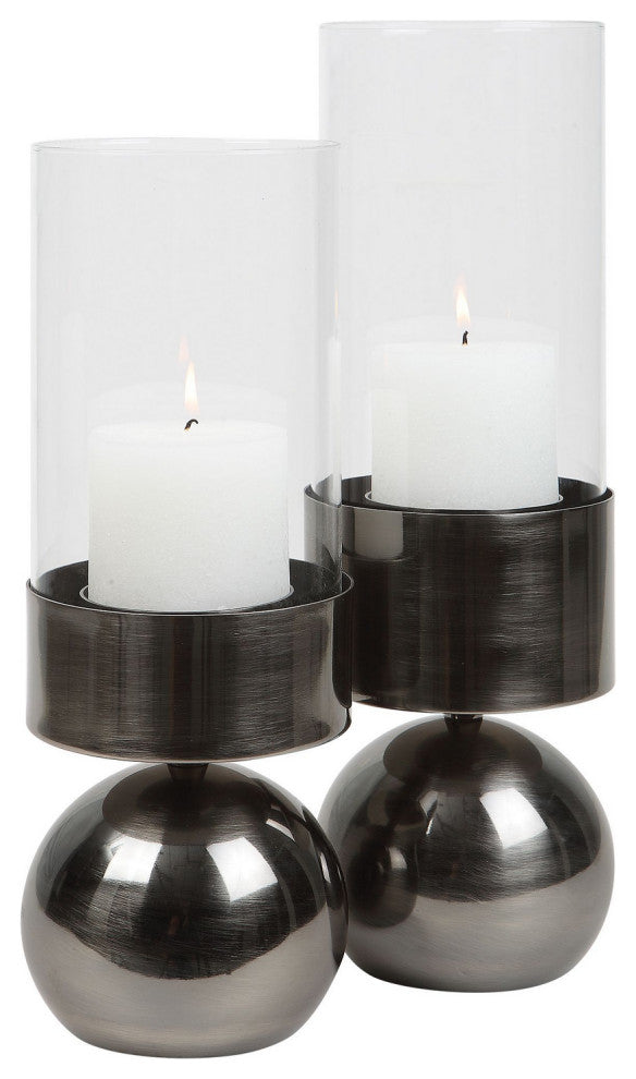 Uttermost - 18050 - Candleholders, Set/2 - Tilston - Polished Gunmetal