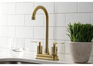 KB8497SVL Two-Handle 2-Hole Deck Mount Bar Faucet, Brushed Brass