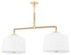 White Plains 2-Light Island Aged Brass