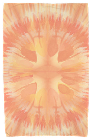 Shibori Burst, Geometric Print Beach Towel, Yellow