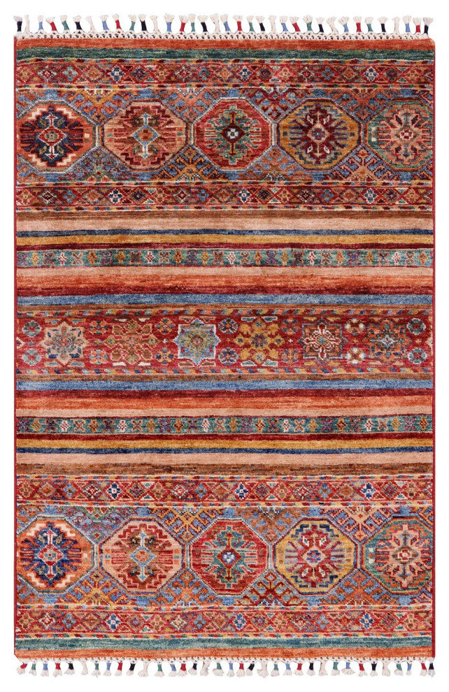 Khorjin Super Kazak Hand Knotted Rug 2' 8" X 3' 11" Q5172