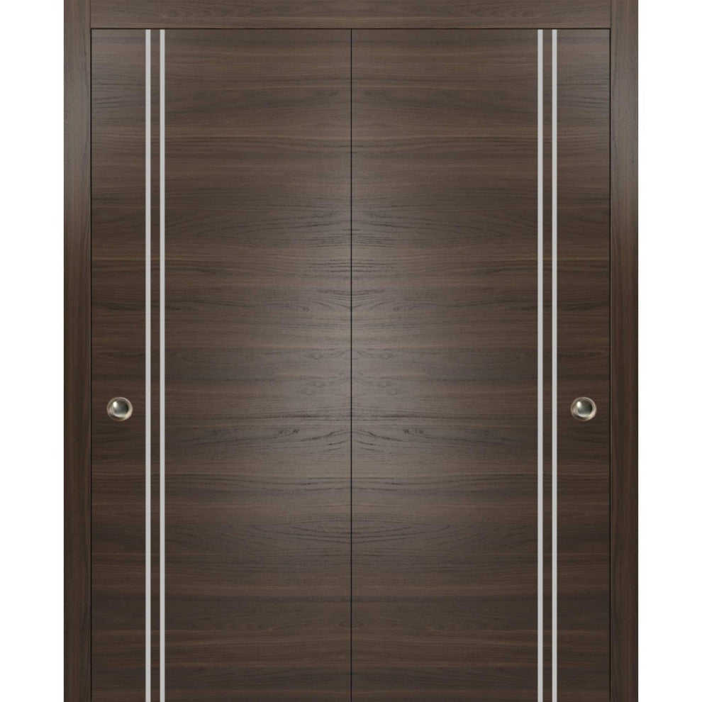 Bypass Doors 56 x 84 | Planum 0310 Chocolate Ash with  | Sturdy Rails