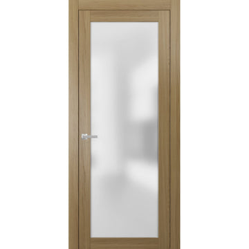 Modern Solid French Door Frosted Glass 30x80 | Planum 2102 Honey Ash