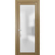 Modern Solid French Door Frosted Glass 30x80 | Planum 2102 Honey Ash