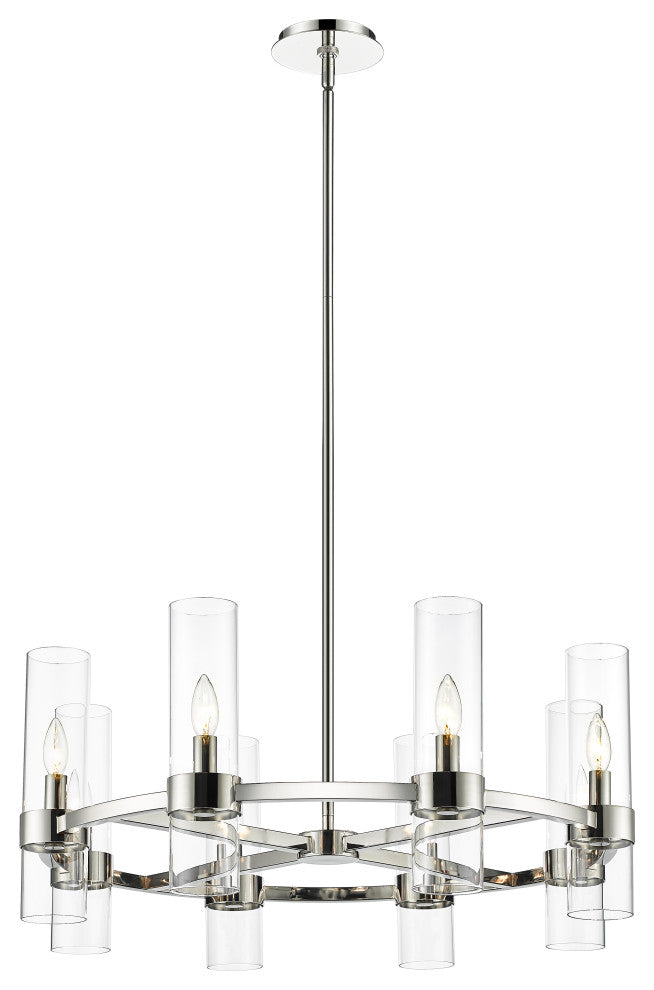Zlite 4008-8PN 8-Light Chandelier, Clear