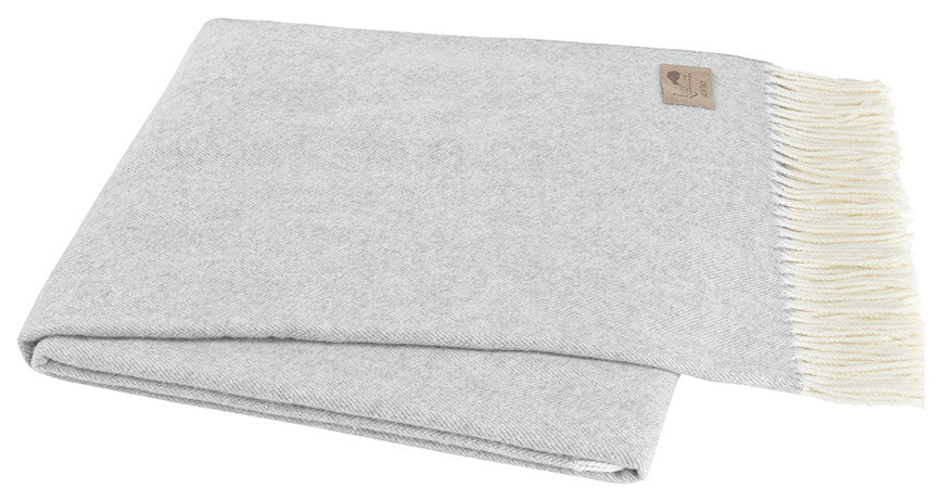 Italian Herringbone Throw, Light Gray