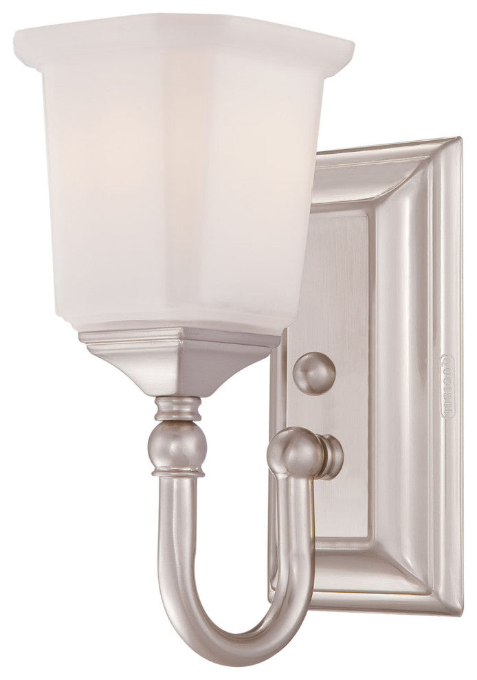 Quoizel NL8601BN One Light Bath Fixture, Brushed Nickel Finish