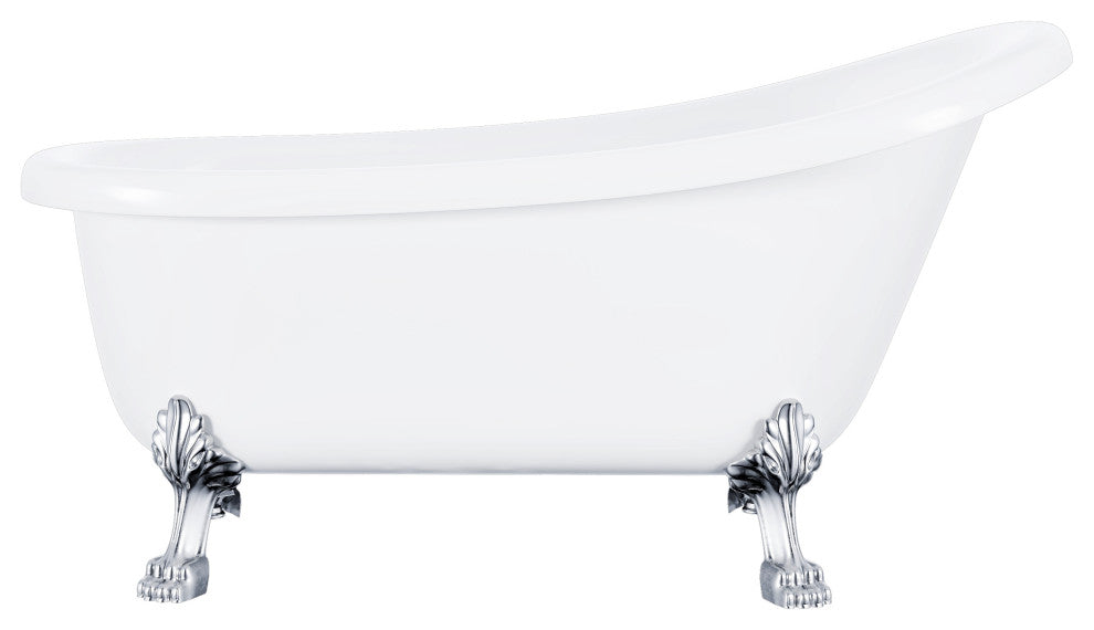 Eviva Stella 67 in. White Acrylic Clawfoot Bathtub