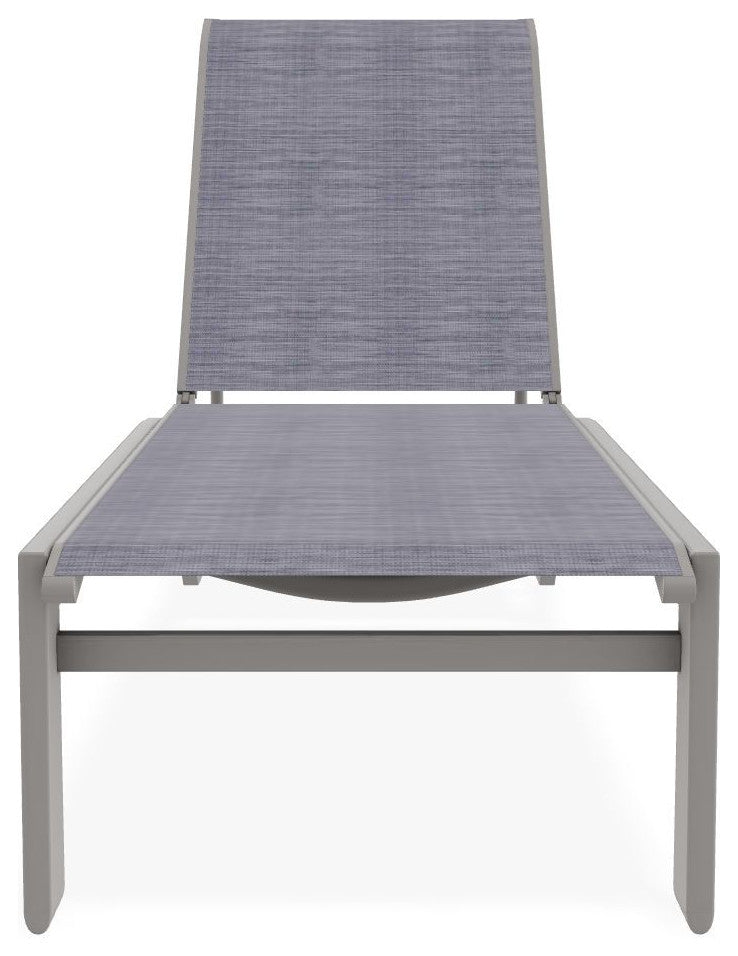 Kendall Sling Stackable Outdoor Chaise Lounge, Brooks/Warm Gray
