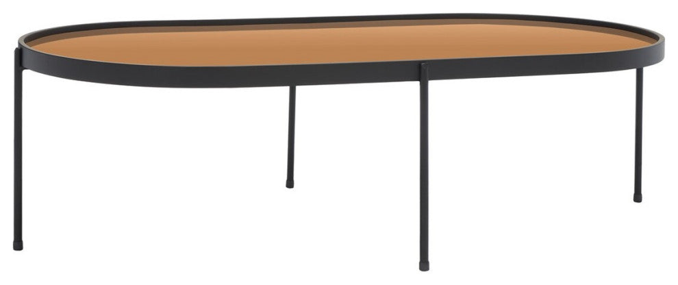 Safavieh Emmerick Mirrored Coffee Table, Rose Gold/Black
