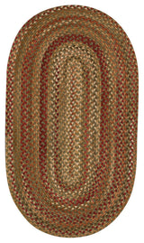 Manchester Braided Oval Rug, Sage Red Hues, 7'x9'