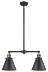 Appalachian 2-Light Chandelier, Black Antique Brass, Matte Black