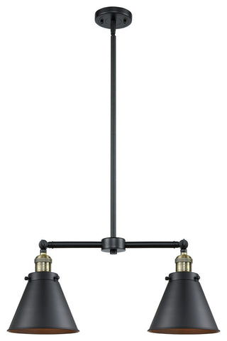 Appalachian 2-Light Chandelier, Black Antique Brass, Matte Black