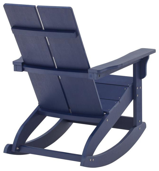 Finn Set of 2 Outdoor Rocking Adirondack Chair-Rust Resistant Hardware, Navy