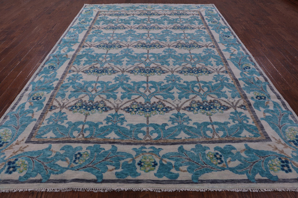 Hand-Knotted  William Morris Wool Rug 9' 3" X 12' 4" - Q15641