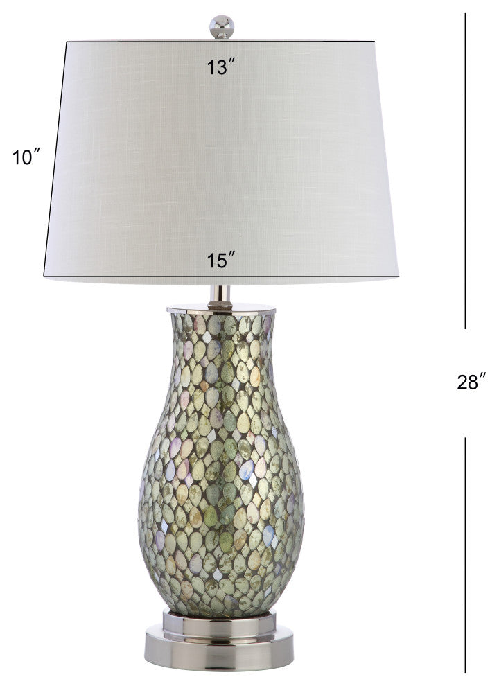 Douglas Mosaic LED Table Lamp, Green, 28"