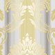 Classic Silks 2, Damask Stripes Silk Emboss Blue, Yellow Wallpaper Roll