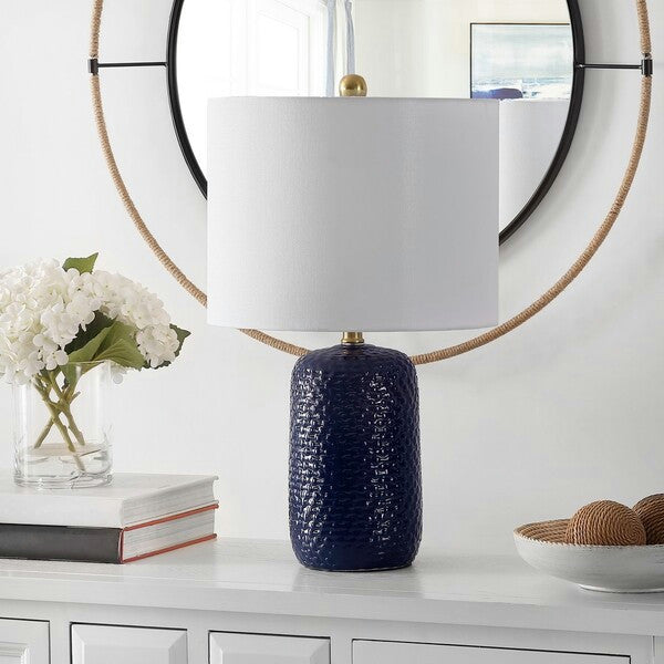 Safavieh Huxley Ceramic Table Lamp Navy Blue
