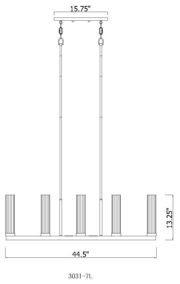 Zlite 3031-7L-RB 7-Light Island, Clear