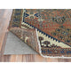 Mocha Brown Vintage Persian Heriz Hand Knotted Pure Wool Runner Rug, 4'0"x10'0"