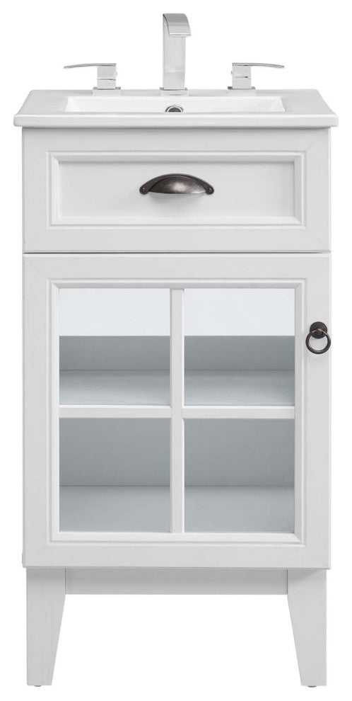 Isle 18" Bathroom Vanity Cabinet White White -5423