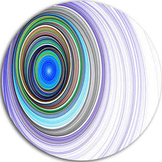 Endless Tunnel Purple Ripples, Abstract Digital Round Wall Art, 23"