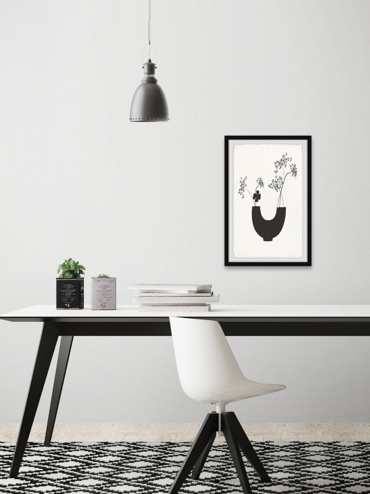 "U Shaped Plant Pot" Framed Painting Print, 12x18