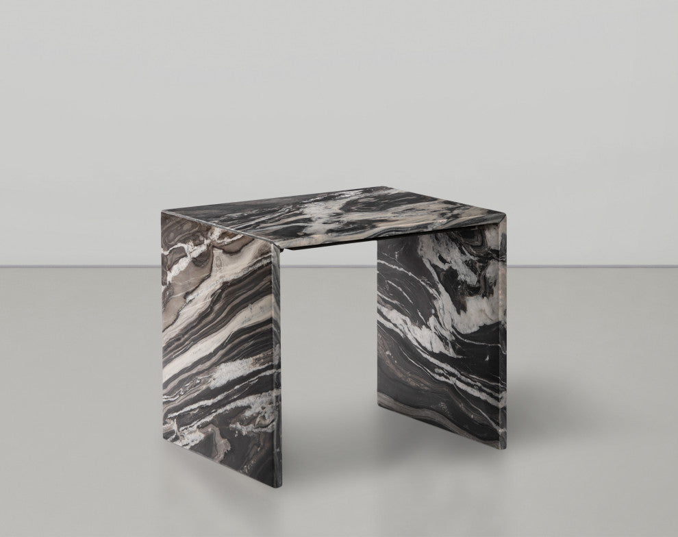Canova Marble End Table, Black, End Table