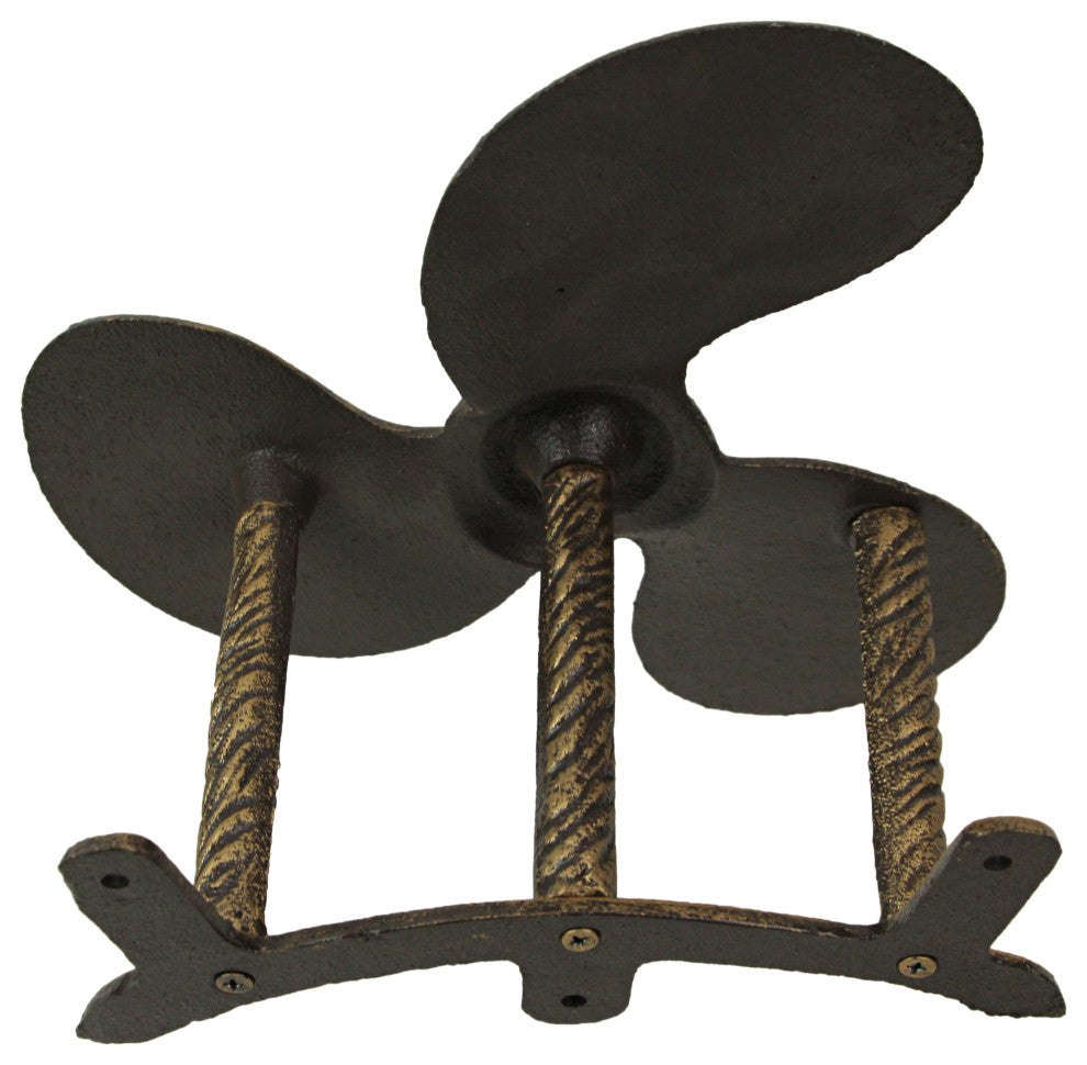Bronze Cast Iron Boat Propeller Wall Mounted Decorative Garden Hose Holder Deco