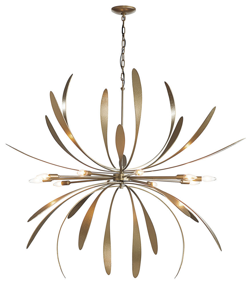 Dahlia Large Chandelier, Soft Gold Finish