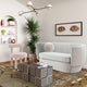 Isabella Light Gray Velvet Loveseat, Light Gray