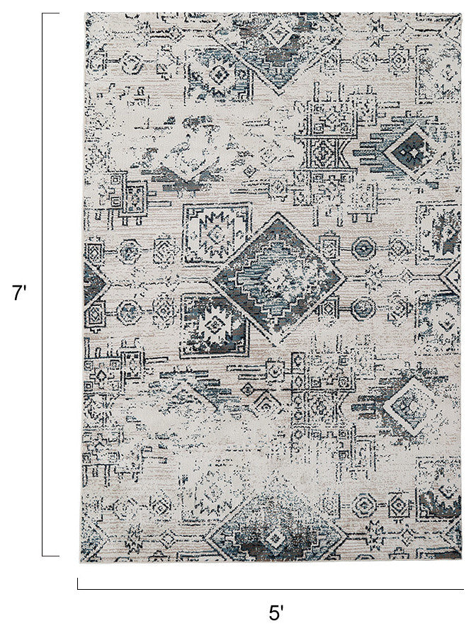 LNC Indoor Distressed Area Rug, 5' X 7'