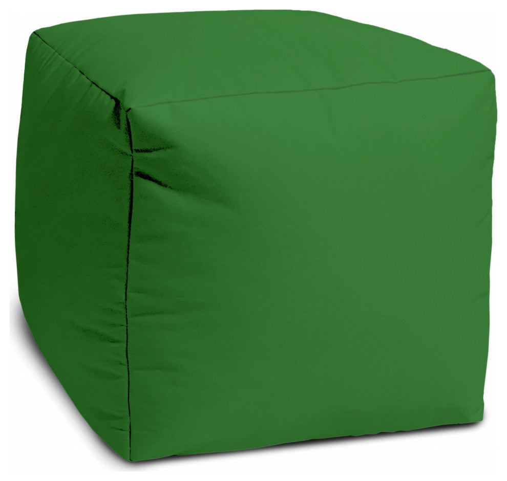 17  Cool Hunter Green Solid Color Indoor Outdoor Pouf Ottoman