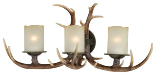 Yoho 3-Light Antler Vanity Black Walnut
