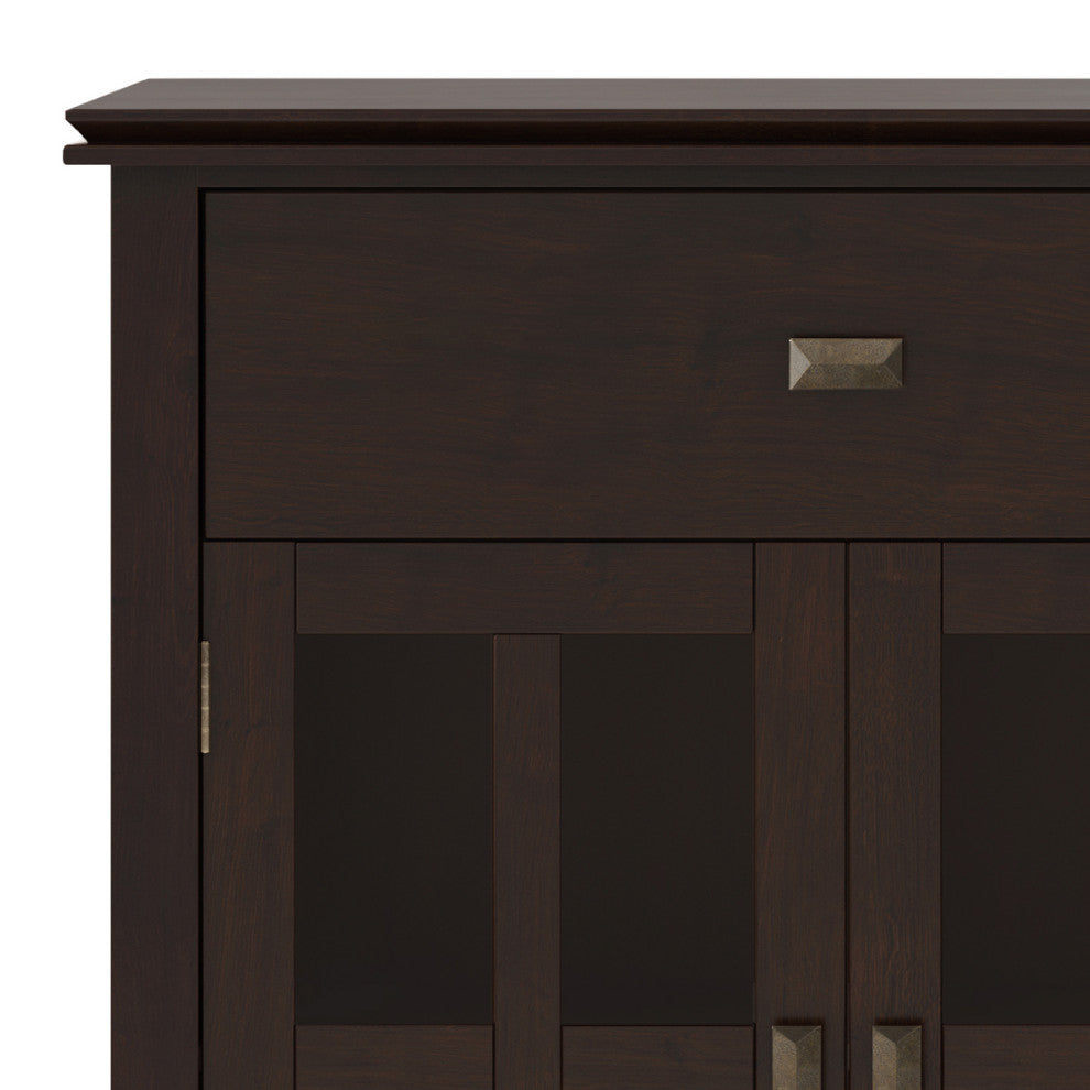 Artisan Large 4 Door Sideboard Buffet, Dark Chestnut Brown