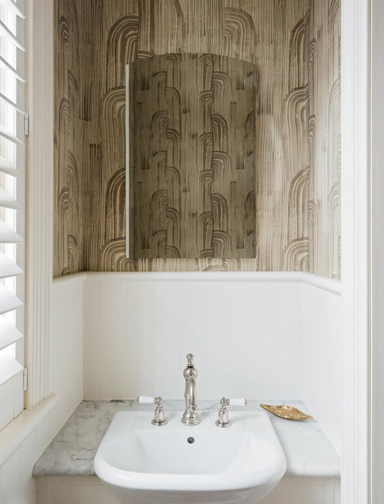 Katherine 21 in. W x 28 in. H Arch Frameless Bathroom Mirror