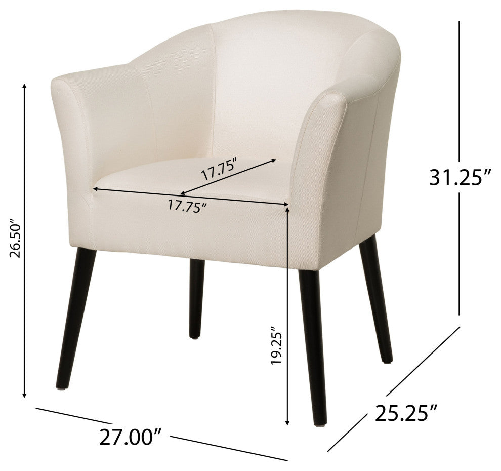 GDF Studio Charmaine Low Back Fabric Arm Chair, Beige