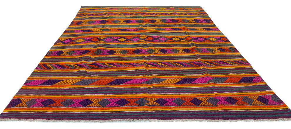 Multicolor Vintage Milas Kilim Rug 7' 1" x 9' 3", 85 in. x 111 in.