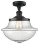 Large Oxford 1-Light Semi-Flush Mount, Matte Black, Seedy