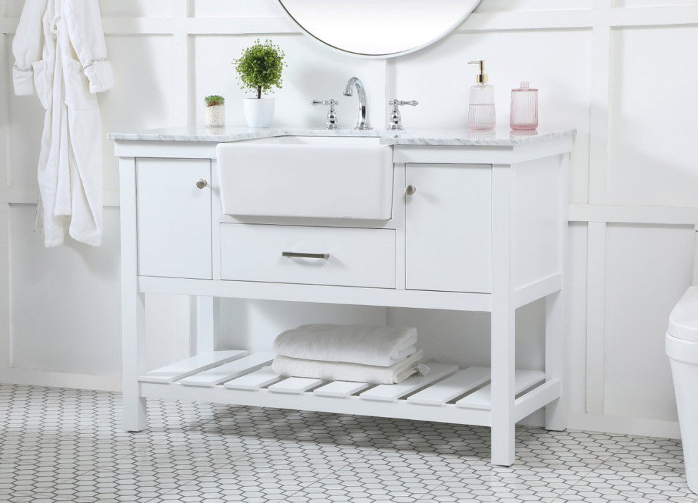 Home Living 22" Farmhouse White-Light Bathroom Vanity