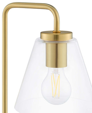 Element Glass Table Lamp, Satin Brass