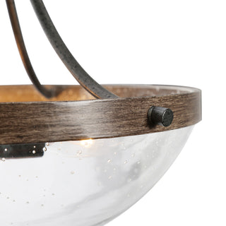 LNC Modern 3-Light  Drum Chandelier With Glass Shade