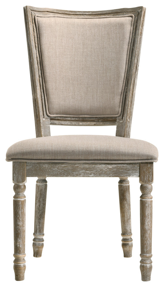 ACME Gabrian Side Chair, Set of 2, Fabric and Reclaimed Gray