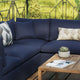 Modular Lounge Sectional Deep Sofa Set, Blue Navy, Modern, Outdoor Hospitality