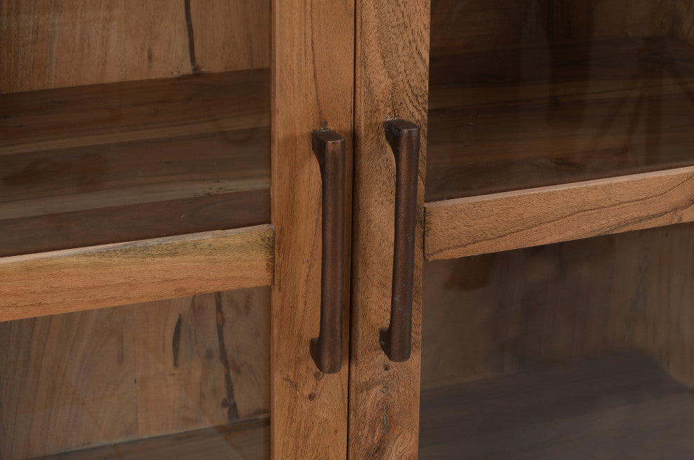 Fernious Tall Cabinet, Natural Finish on Mango Solid Wood