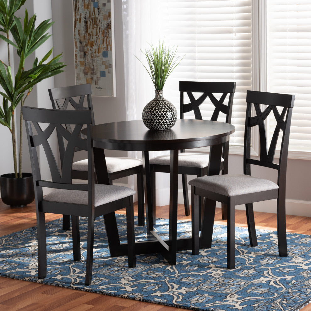 Ettie Modern 5-Piece Dining Set, Gray