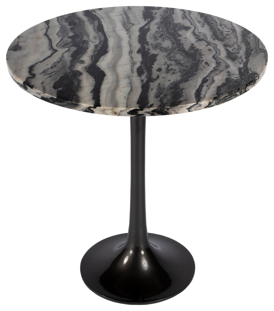 Paxton Round Genuine Marble Pedestal Accent Table
