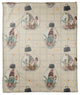 Cream and Gray Check Gnome Globe Pattern 50x60 Coral Fleece Blanket