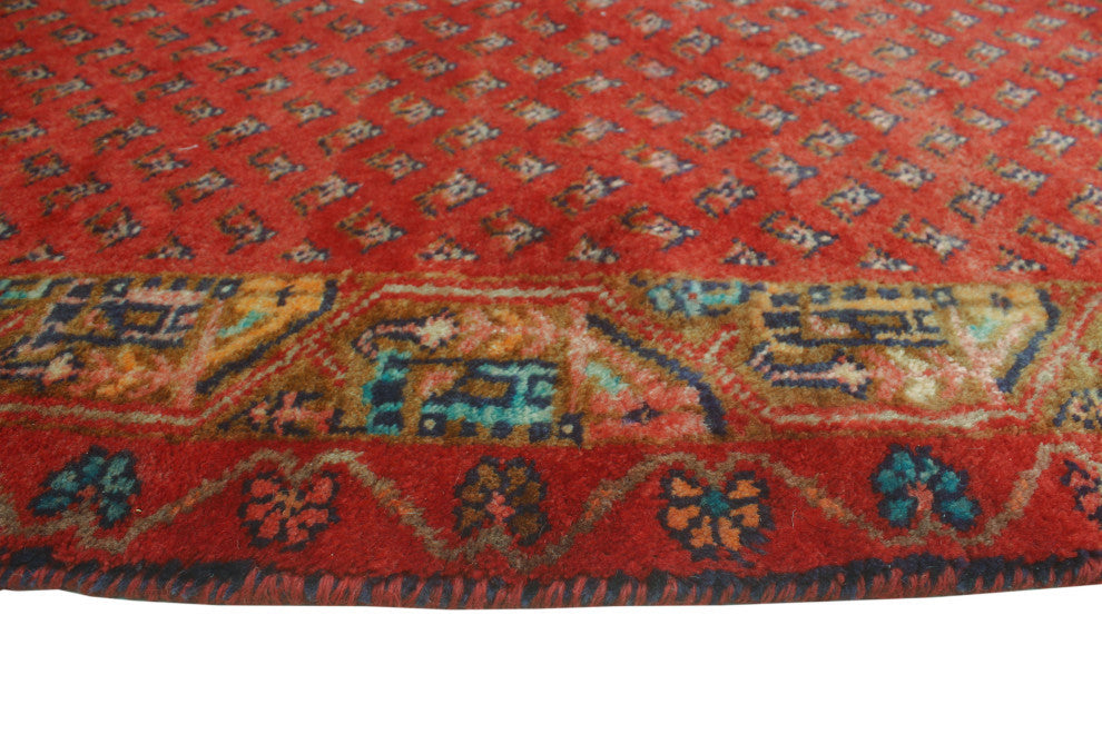 Fine Vintage Distressed Sacide Red/Navy Runner, 2'5x10'5