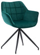 Square Tufted Spider Legs Velvet Accent Chair, Atrovirens